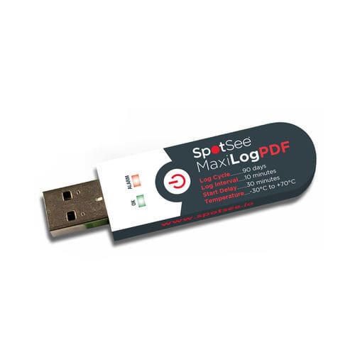 温度数据记录器 - MaxiLog PDF - SpotSee - USB / 冷链 / 电池动力