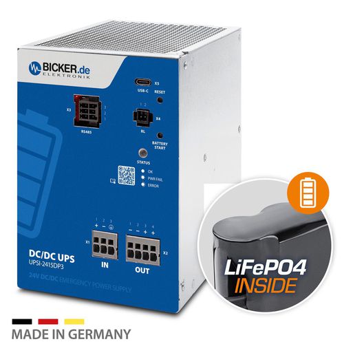 直流不间断电源 - UPSI-2415DP3 - Bicker Elektronik GmbH - 一体式 / 24伏 / LiFePO4
