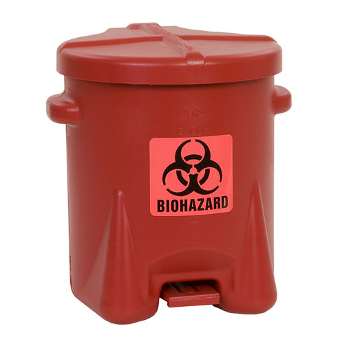 聚乙烯垃圾桶 - 94BIO Eagle - Justrite Safety Group - 用于危险废料 / 圆盖 / 脚踏式