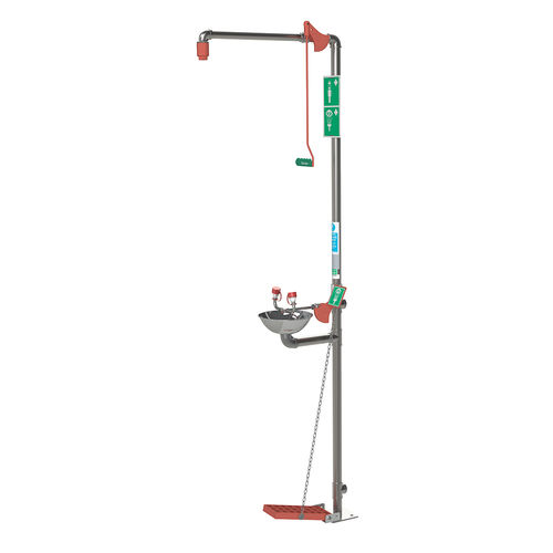 落地工业淋浴器 - 18G85GD - Justrite Safety Group - 室内 / 带眼部/面部喷淋器