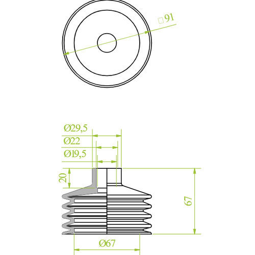 波纹吸盘 - 240.091.026.V - Morali GmbH - 乙烯基