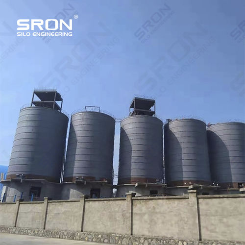螺栓形筒仓 - Henan SRON SILO ENGINEERING Co., Ltd - 焊接式 / 圆柱锥 / 底部倾斜