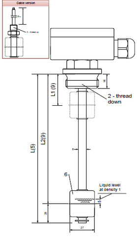 浮筒式液位开关 - Reed Electronics AG - 用于液体 / 不锈钢