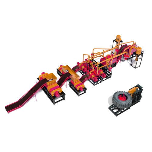 轮胎回收生产线 - RAPTOR SH-1400 Practic - Nardid Machines - 粉碎 / 带切割 / 用于工艺生产线
