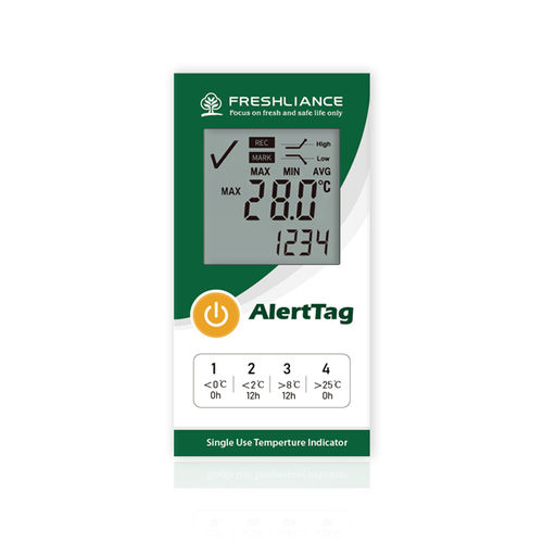 温度指示器及控制器 - AlertTag T10 - Zhengzhou Freshliance Electronics Corp.,Ltd - LCD 显示屏 / 便携式 / 带报警器