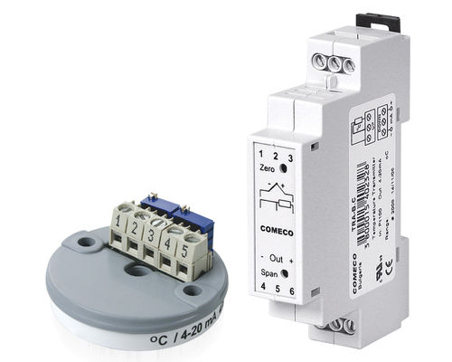 DIN导轨温度变送器 - -50 °C ... +1 600 °C | TRA series - Comeco Control & Measurement - 热电偶 / 模拟 / 流程