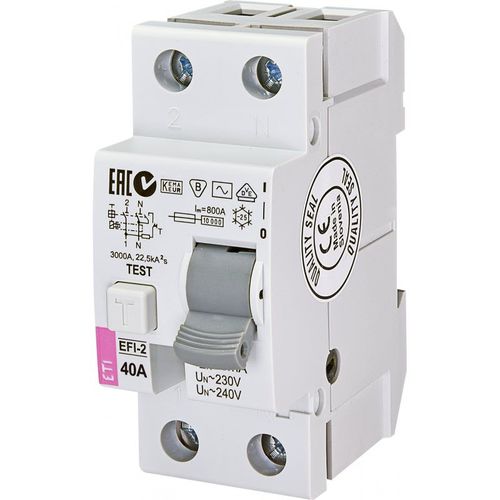 剩余电流动作断路器 / 交流 - 002062123 - ETI - 双极 / 模块化 / 模壳式