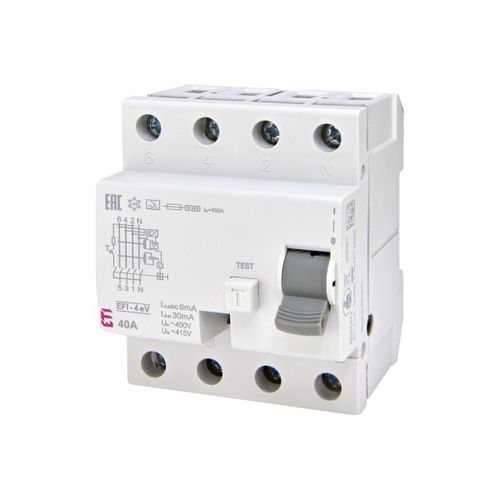 剩余电流动作断路器 / 用于电动汽车充电站 - EFI-4 A eV - ETI - 差分 / 4极 / AC/DC
