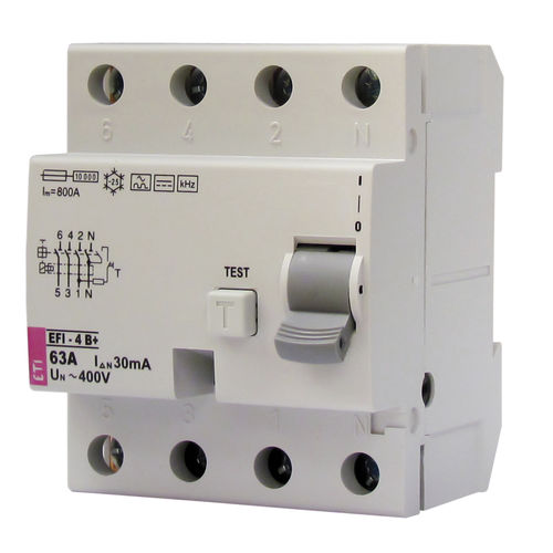 剩余电流动作断路器 / 4极 - 002062649 - ETI - AC/DC / 模块化 / 模壳式