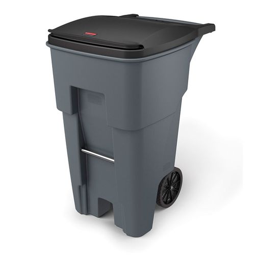 塑料废料箱 - FG9W2100GRAY - Rubbermaid - 带盖 / 带把手 / 双轮