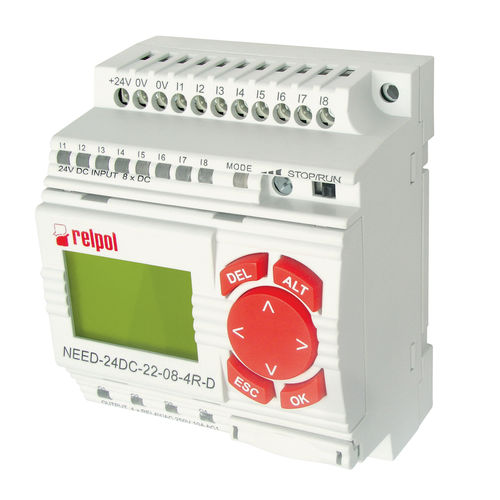 DIN导轨可编程继电器 - NEED 22-8-4R-D series - RELPOL - 8路输入 / 继电器输出 / 4路输出