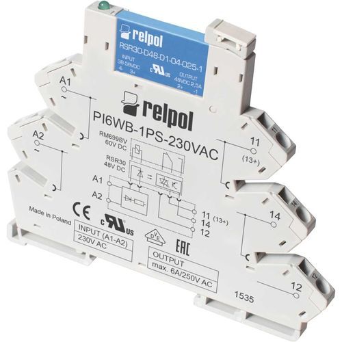 24Vdc静态继电器 - PIR6WB-1PS series - RELPOL - 交流 / 微型 / 微型