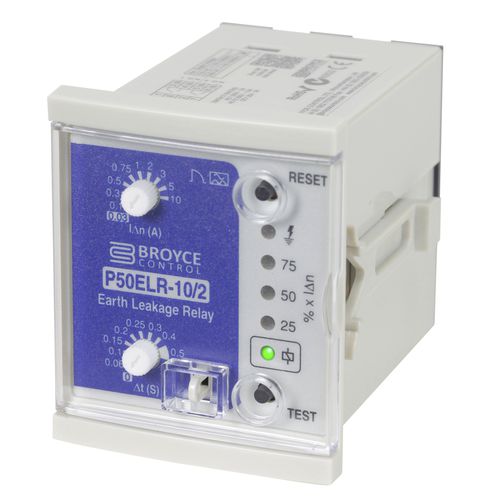 接地漏电保护继电器 - P50ELR-10/2 - Broyce Control - 1NO / 面板安装 / IEC