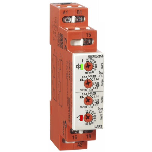 不对称定时继电器 - LART - Broyce Control - DIN导轨 / DPDT