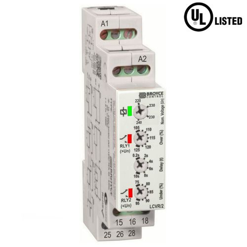 欠压监控继电器 - LCVR/2 - Broyce Control - 过压 / 1NO/NF / 交流