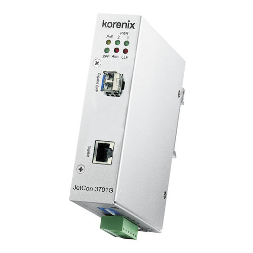 千兆媒体变换器 - JetCon 3701G  - Korenix Technology - 媒体 / 以太网媒体 / PoE