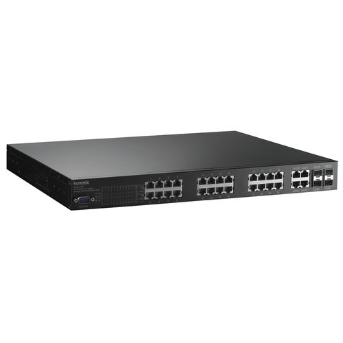 安装于机架的以太网交换机 - JetNet 5728G V2 - Korenix Technology - 管理型 / 24 个 PoE 端口 / 2 级