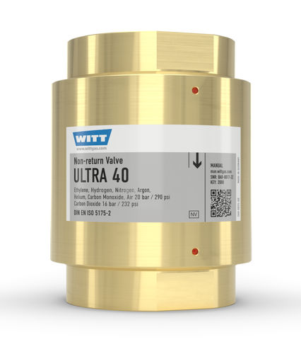 气体止回阀 - ULTRA 40 - WITT-Gasetechnik - DIN / 螺纹 / 排淤