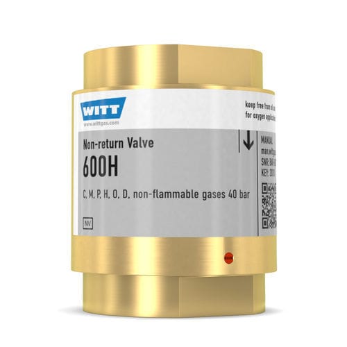 氧气止回阀 - NV600H - WITT-Gasetechnik - 用于气体 / 黄铜