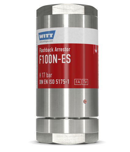 带止回阀回火防止器 - F100N-ES - WITT-Gasetechnik - 用于切割和焊接 / 用于氢 / 用于玻璃工业