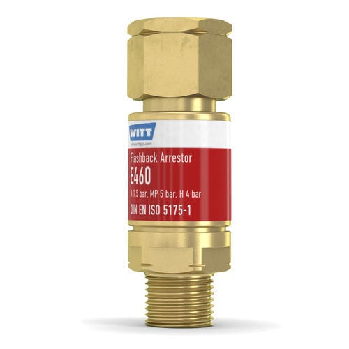 带止回阀回火防止器 - E460-3 - WITT-Gasetechnik - 用于玻璃工业 / 用于氢 / 用于切割和焊接