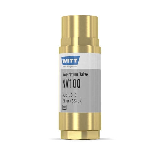 氧气止回阀 - NV100 - WITT-Gasetechnik - 用于气体 / 黄铜