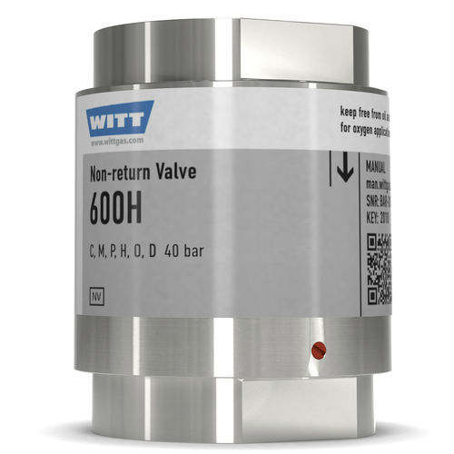 氧气止回阀 - 600H-ES - WITT-Gasetechnik - 用于气体 / 不锈钢 / 弹簧