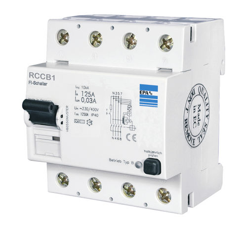 剩余电流动作断路器 / 差分 - RCCB series - EPA GmbH - 漏电 / AC/DC / 交换频率