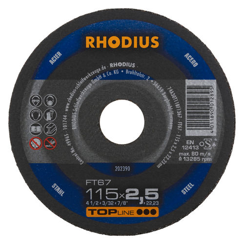 截断砂轮 - FT67 - RHODIUS - 扁平 / 金属