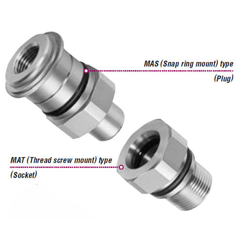 液压接头 - MAS/MAT - Nitto Kohki Europe - 气动 / 螺纹 / 不锈钢