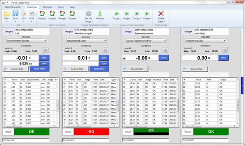 力值测量软件 - Multiple Force Gauges Managing Software Force Logger Plus - IMADA - 管理 / 分析 / 测量