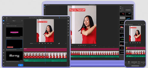接口软件 - PREMIERE RUSH - ADOBE - 质量 / 共享 / 视频编辑