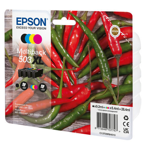 品红油墨 - 503XL - EPSON Europe/爱普生 - 黄色 / 黑色 / 蓝色