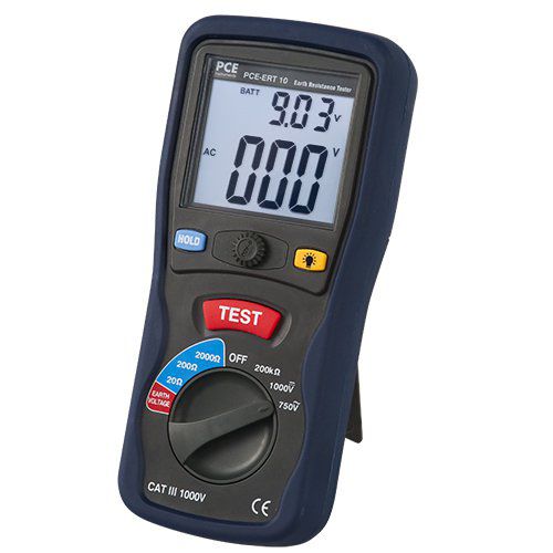 接地电阻测试仪 - PCE-ERT 10 - PCE Deutschland GmbH - 电压 / 手提式 / 带LCD屏幕