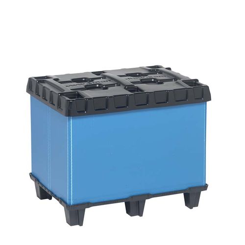 塑料货盘箱 - SF 600 TB - SMART FLOW EUROPE - 折叠 / 波动 / 围板折叠式