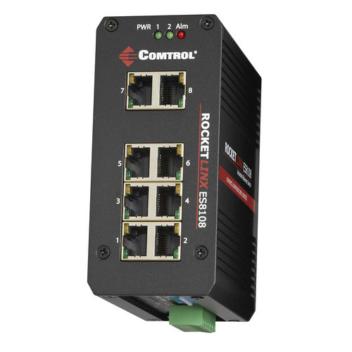 非管理型网络交换机 - RocketLinx ® ES8108 - Comtrol Corporation - 8端口 / DIN导轨 / 冗余