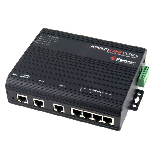 管理型网络交换机 - RocketLinx® ES7506 - Comtrol Corporation - 6 端口式 / 无线连接 / 嵌入式