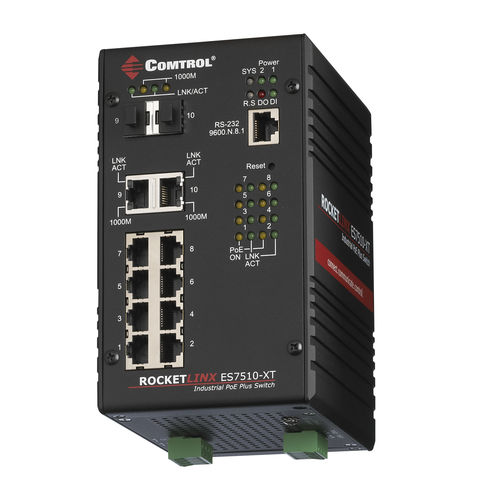 管理型网络交换机 - RocketLinx® ES7510-XT - Comtrol Corporation - 10 端口式 / 千兆 / PoE