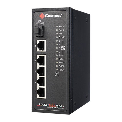 非管理型网络交换机 - RocketLinx ® ES7206-XT - Comtrol Corporation - 6 端口式 / 千兆 / DIN导轨