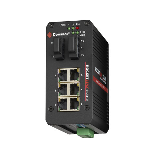 非管理型网络交换机 - RocketLinx ES8108F-M-XT - Comtrol Corporation - 8端口 / 千兆以太网 / 光纤