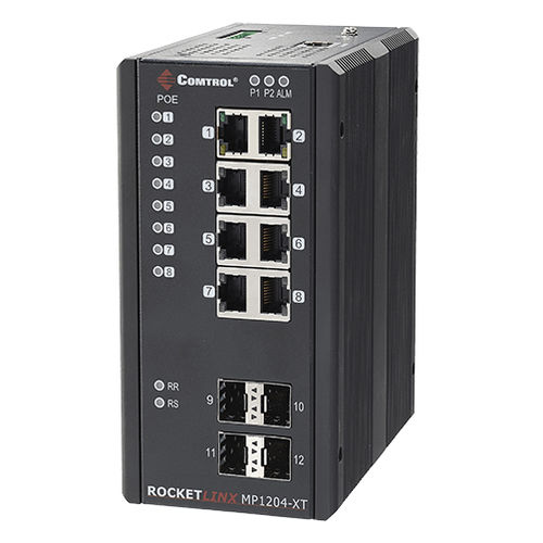 管理型网络交换机 - RocketLinx ® MP1204-XT - Comtrol Corporation - 12 端口式 / 千兆 / 壁挂安装