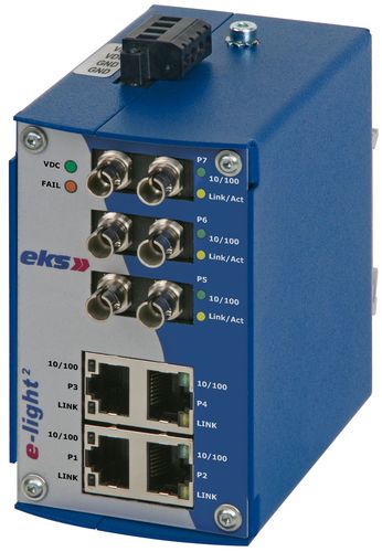 非管理型转换器交换机 - eks Engel GmbH & Co. KG - 10 端口式 / 以太网 / 光纤