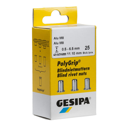 拉铆螺母 - MiniPack blind rivet nuts PolyGrip - SFS Group Germany GmbH/德国GESIPA - 铝制