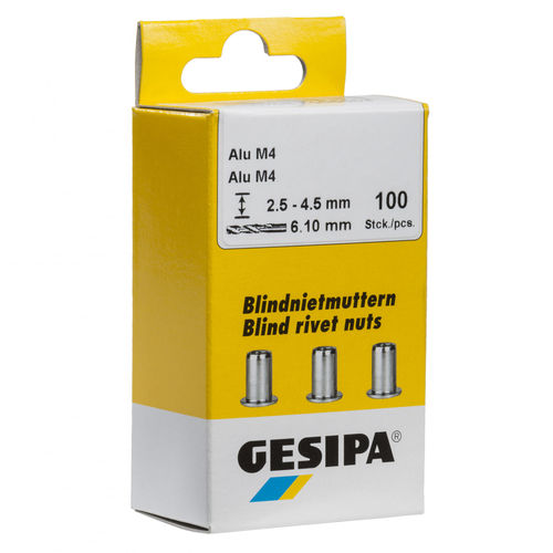 单向铆钉 - Mini-Pack blind rivet nuts - SFS Group Germany GmbH/德国GESIPA - 平头 / 铝框架