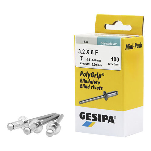 单向铆钉 - Mini-Pack PolyGrip® - SFS Group Germany GmbH/德国GESIPA - 圆头 / 铝框架 / 不锈钢