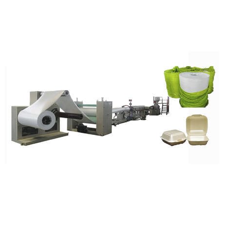发泡片材管道挤出生产线 - HR series - Longkou City Hongrun Packing Machinery Co., Ltd. - 水冷式 / 片材 / 用于PS