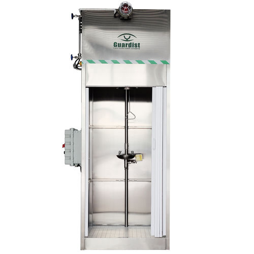 落地工业淋浴器 - DAAO6604-6 - shanghai DaAo safety equipment Co.LTD - 带洗眼器 / 加热 / 自动