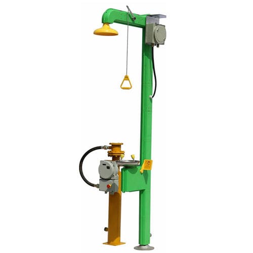 平台式工业淋浴器 - DAAO6615EH - shanghai DaAo safety equipment Co.LTD - 带洗眼器 / 塑料 / 加热