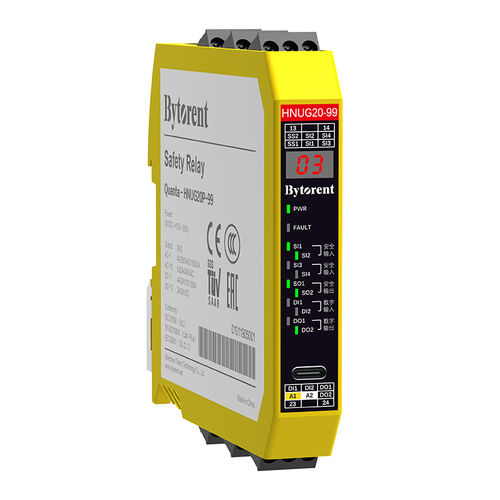 紧急制动安全监控继电器 - Quanta-HNUG20-99 - Bytorent Technology Co., Ltd. - 2NO / DIN导轨 / 直流