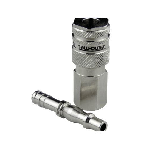 气动接头 - T019 series - TEKNO-MET BAĞLANTI ELEMANLARI SAN. ve TİC. LTD. ŞTİ - 螺纹 / 快速 / 镀镍黄铜